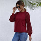 Simple Stitching Long-sleeved Hollow Slim Top Women's Clothing