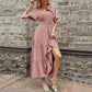 Cinched Elegant Commuter V-neck Midi Dress