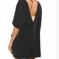 Women's Loose Pockets Back V-neck Short-sleeved Jumpsuit