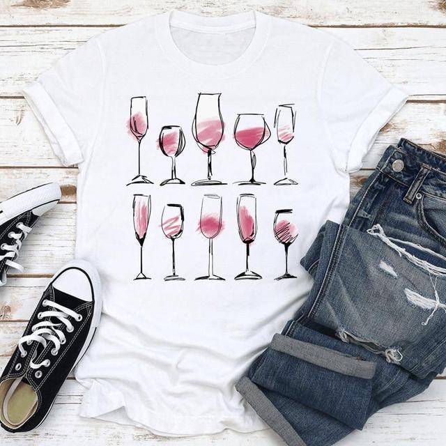 Women's Short-sleeved T-shirt Fashion Printed Bottoming Shirt