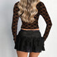 V-neck Stitching Lace Long Sleeve Base Shirt