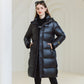 Winter Warm Hooded Coat With Pockets Fashion Simple Long Cotton Jacket Solid Color Outwear Women's Clothing