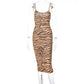 Printed Slim Slimming Split Sling Dress