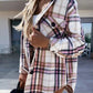 Women's Fashion Hooded Woolen Plaid Coat