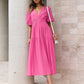 European And American Fashion Deep V Puff Sleeve Vacation Women's Dress