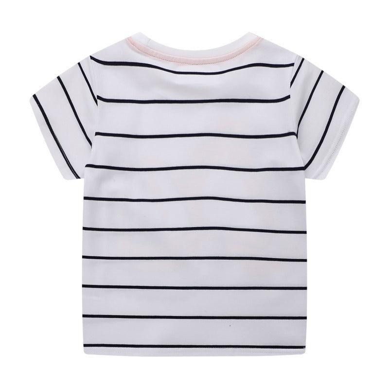 European And American Style Girls Knitted Cotton Short Sleeves