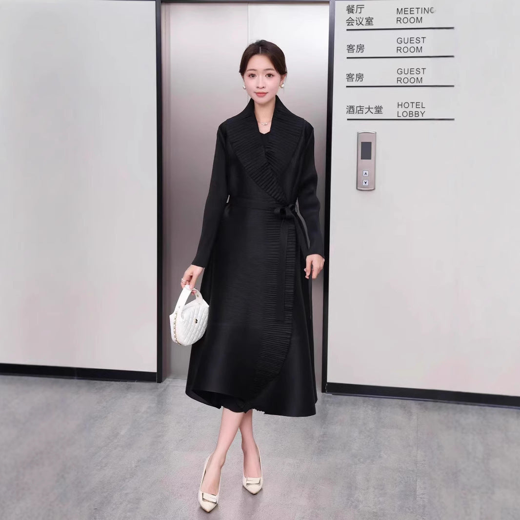 Spring And Autumn New Close Edge Belt Solid Color Dress Shawl Two-piece Set