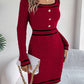Women's Long-sleeved Sweater Hip Skirt
