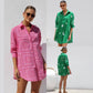 Women's Fashionable Loose Casual Cardigan Dress With Print And Lapel