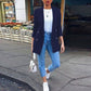 Solid Color Long-sleeved Lapel Slim-fit Blazer