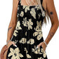 Flower Print Shorts Jumpsuit Summer Fashion Sleeveless Beach Bodysuit