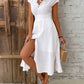 V-neck Lace Textured Shirt Fashion Dress Date Elegant Dress