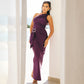 Sexy Sassy One-shoulder Pleated Bodycon Dress