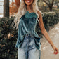 Women's Small Sling Multi-color Lace Top