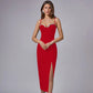 European And American Diamond-encrusted Ladies Temperament Sling Bandage Dress