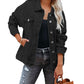 Women's Oversized Short Shawl Denim Jacket
