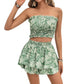 Women's Printed Off-Shoulder Top And Shorts Set