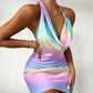 Foreign Trade Summer New Elegant Women's Halter One-step Dress