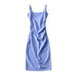 U-neck Stretchy Figure-flattering Slip Dress