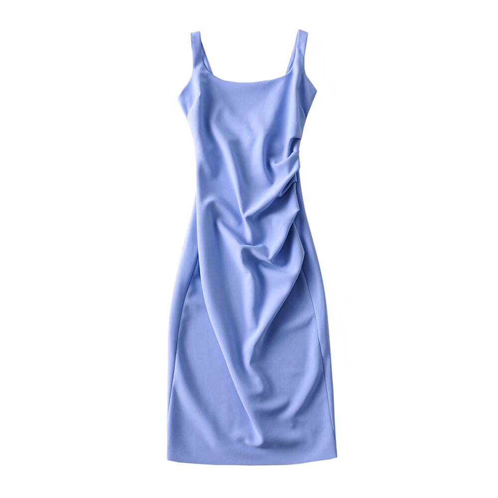 U-neck Stretchy Figure-flattering Slip Dress