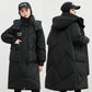 Manteau en coton avec chapeau amovible et doudoune rembourrée au-dessus du genou