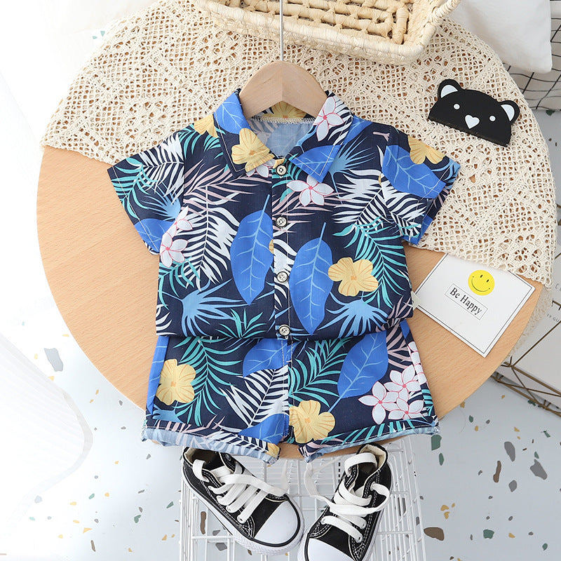 Ensemble chemise et short d'été à manches courtes pour garçon