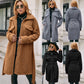 Trench-coat mi-long en peluche à simple boutonnage avec ceinture à revers