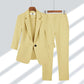 Simple Solid Color Suit Two-piece Set