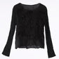 Solid Color Embroidered Long-sleeved Top Handmade Pleated Two-piece Overskirt Suit