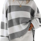 Women's Bell Sleeve Loose Sweater Striped
