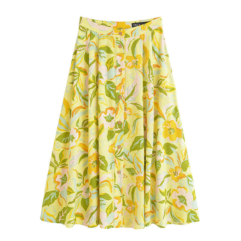 European And American Style Fashionable Simple Blended Printed Short Top