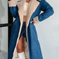 Lace-up Double Pocket Denim Trench Coat