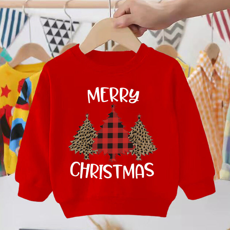 Pull pour enfant imprimé Père Noël, bonhomme de neige, élan