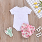 Toddler Crown Embroidered Rombo Floral Skirt Two Piece Set