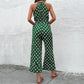 Combinaison ample à jambes larges et à pois