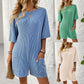Women's Loose Pockets Back V-neck Short-sleeved Jumpsuit