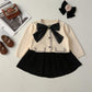 Autumn And Winter Bowknot Knitted Puff Sleeve Classic Style