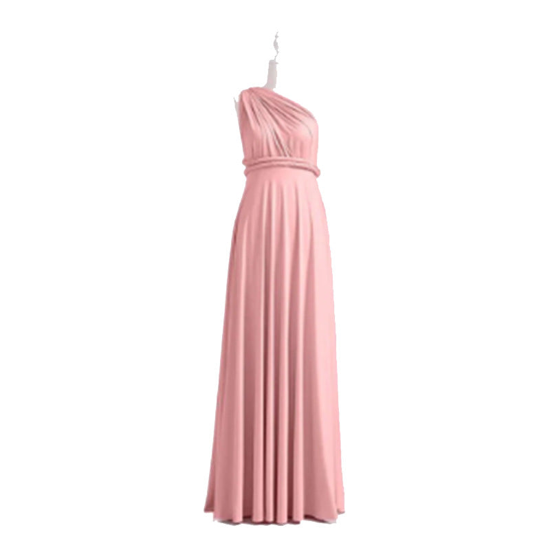 More Than Multiple Wear Rope Cross Backless Bandage One-piece Dress Long And Short