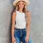 Women's Open Back Outerwear Vest T-shirt