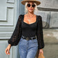 Square Collar Lace Top Women