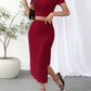 Costume femme taille haute slim fit sur le côté
