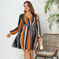 V-neck Lace-up Plus Size Dress