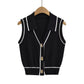 Summer Fashion New Slim Fit Slimming Big Button Sleeveless Knitwear