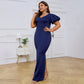 Women's V-neck Backless Puff Sleeve Dress