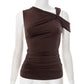 Shoulder Irregular Lace-up Vest Top