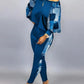 Ensemble décontracté à manches longues et col ras du cou pour femme