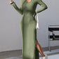Women's Knitted Slim Lapel Long Sleeve Dress