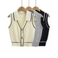 Summer Fashion New Slim Fit Slimming Big Button Sleeveless Knitwear