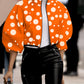 Women's Fashion Temperament Polka Dot Print Short Jacket