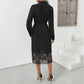 Lace Stitching Shirt Midi Dress Dress